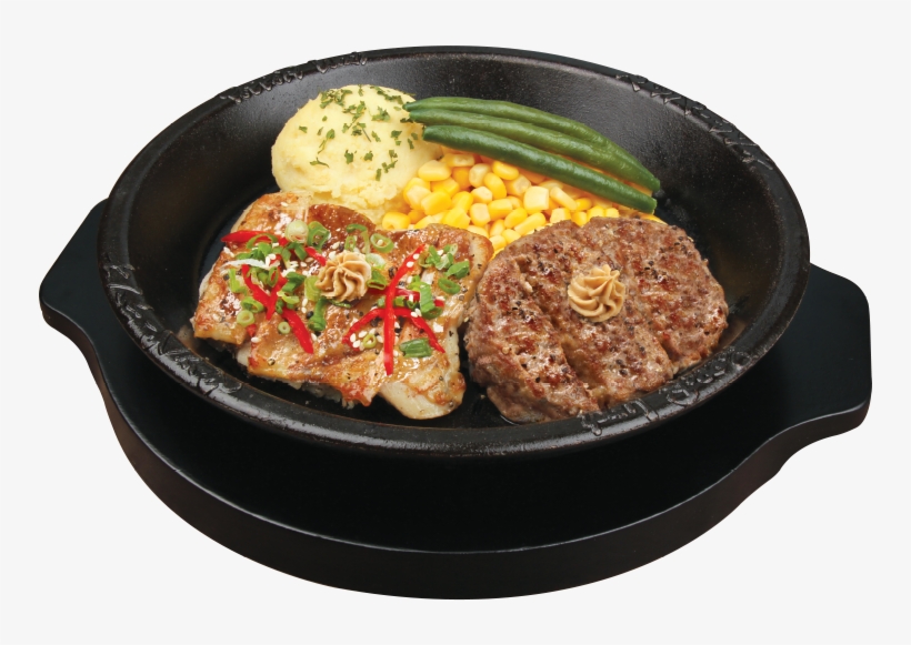 Bbq Chicken & Hamburg - Pepper Lunch, transparent png download