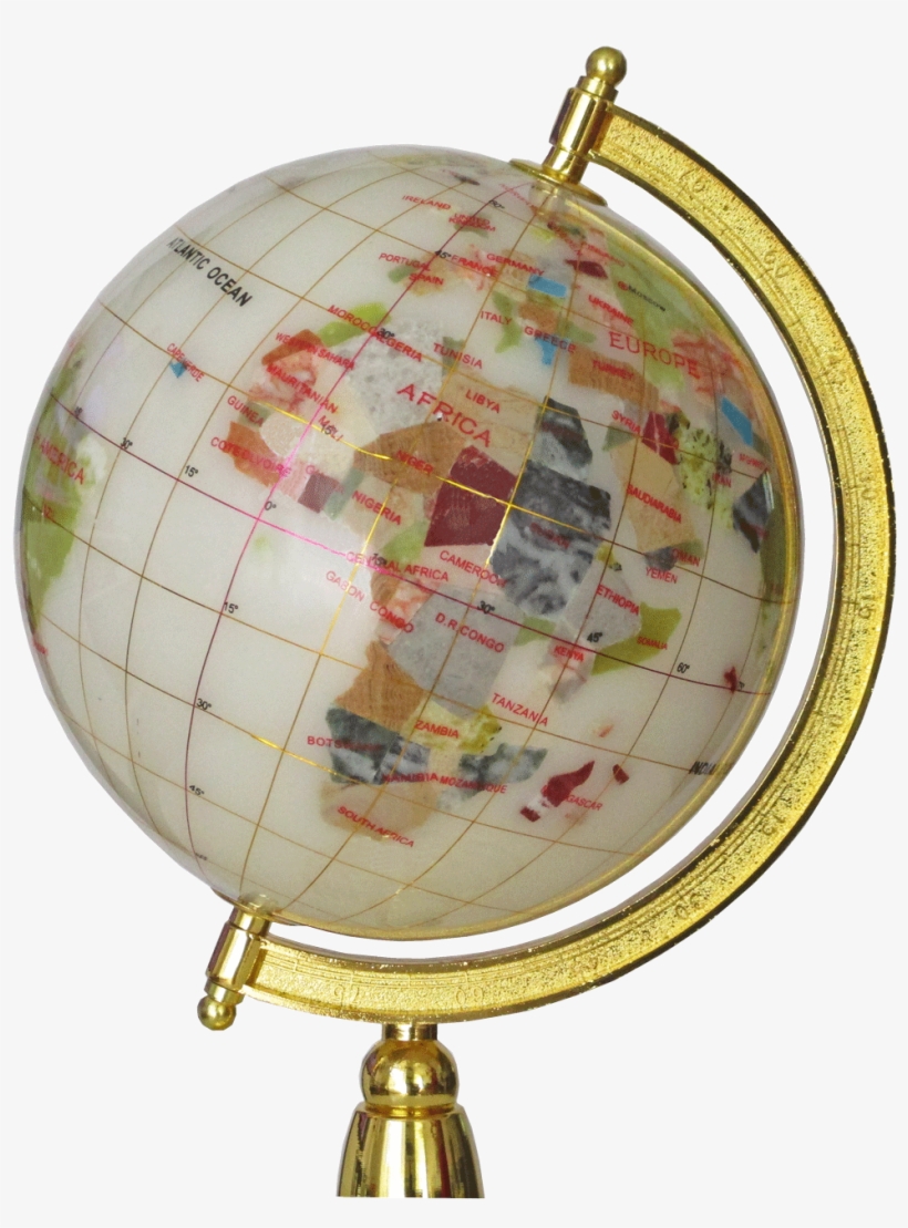 Globe Terrestre Blanc 15 Cm De Diameetre Sur Un Pied - Brass, transparent png download