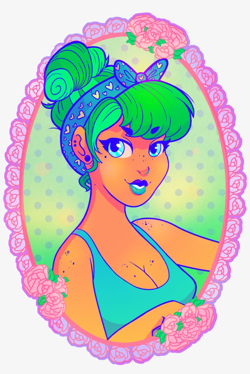 Neon Pinup Girl - Character, transparent png download