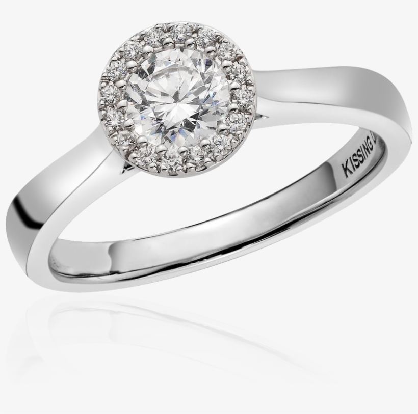 Kissing Diamond Ring Halo 0.65, transparent png download