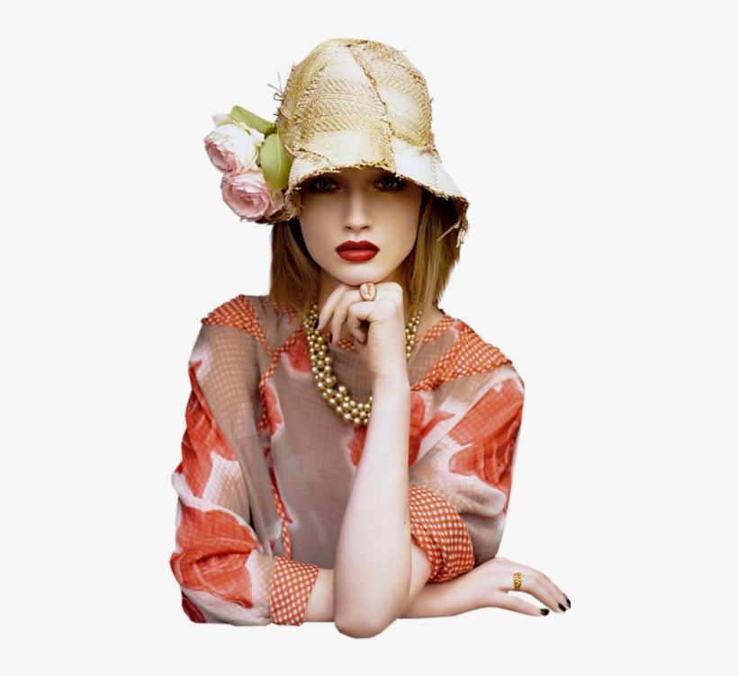 Tubes Femmes Aux Chapeaux En Png - Güzel Resimler Bayan Png, transparent png download