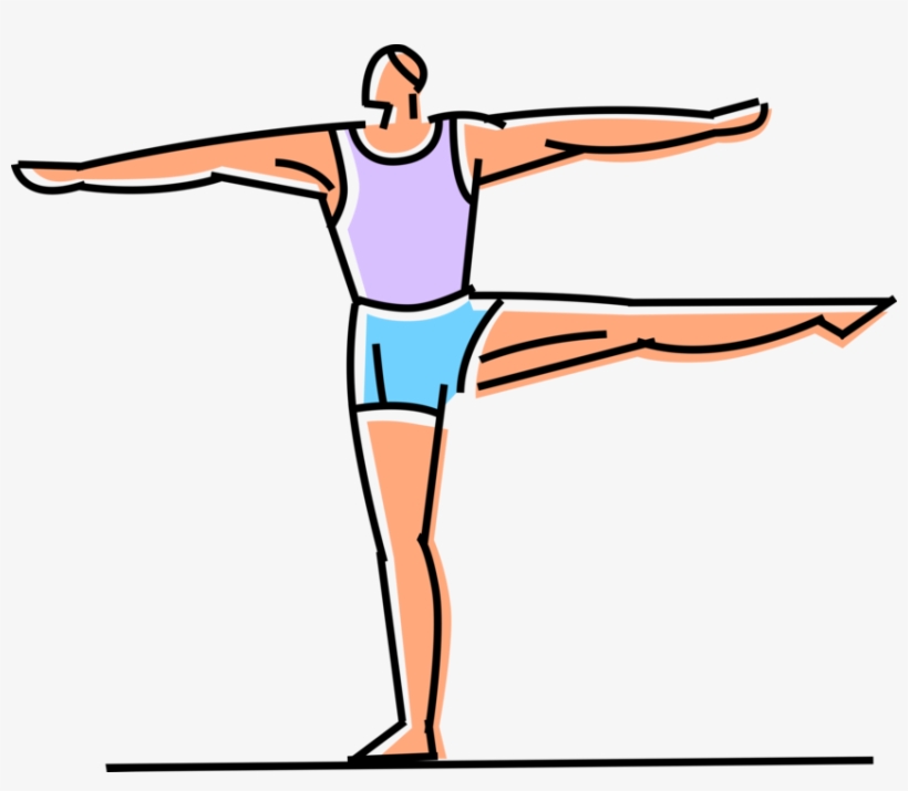Vector Library Stock Gymnast Balances On One Leg Vector - Gymnastics, transparent png download