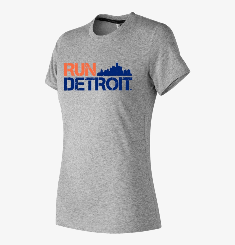 Run Detroit Short Sleeve Or/nv - Women's New Balance Heather Tech Short Sleeve Tee Adult, transparent png download