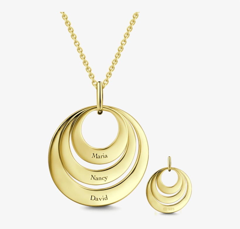 Three Disc Personalised Engravable Hang Tag Necklace - Engravable Three Disc Necklace-sister Necklace. Mother's, transparent png download