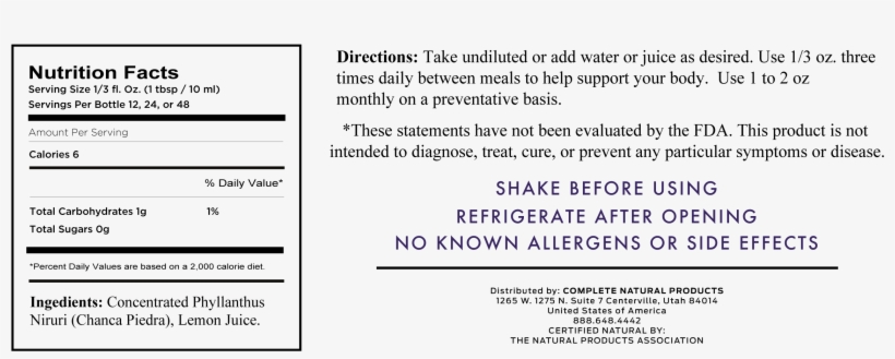 Chanca Piedra Phyllanthus Niruri Lemon Juice - Phyllanthus Niruri Nutrition Value, transparent png download