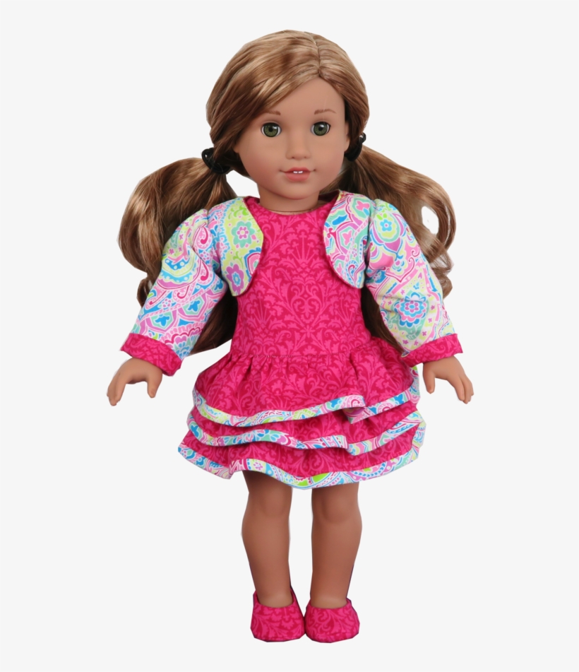 Ruffle Dress, Bolero & Shoes For 18″ Dolls - Rüschenkleid, transparent png download