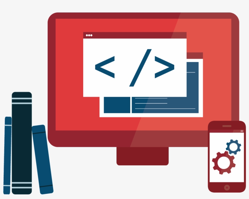 Computer And Mobile And Book Png Icon, Red Color Icon - Salesforce Development Png, transparent png download