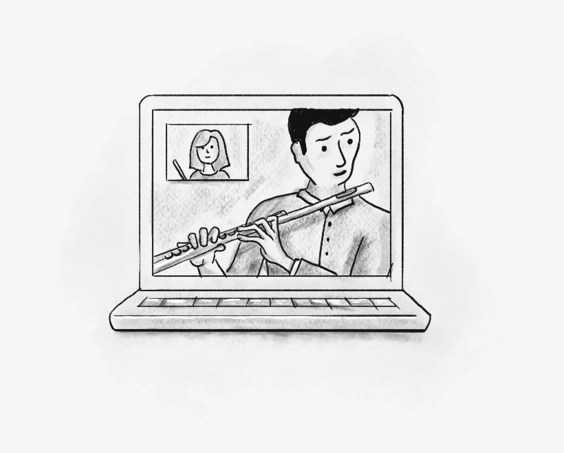 Ariana Piknjac Is Giving Online Flute , Piccolo Flute - Cartoon, transparent png download