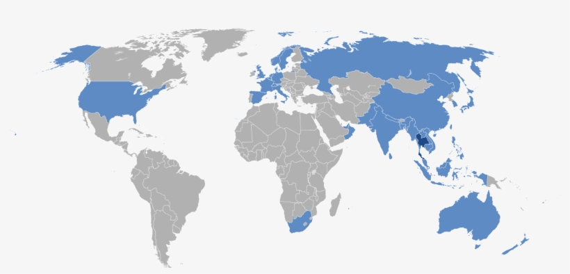 A Map Displaying The Countries That Thai Currently - Worldwide Range Of The Common Rat, transparent png download