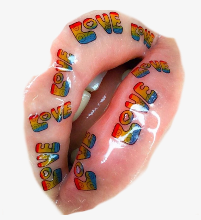 Pink Rainbow Lgbt Love Lips Polyvore Moodboard Filler - Mood Board, transparent png download