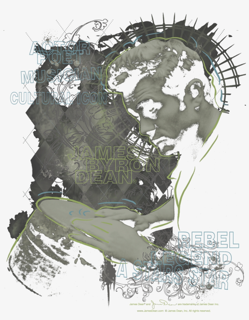 James Dean Bongo Words Men's Regular Fit T-shirt - Illustration, transparent png download