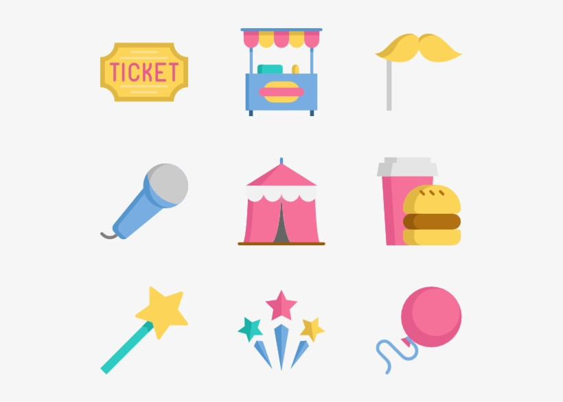 Circus Icons Free Vector - Icono Circo Png, transparent png download