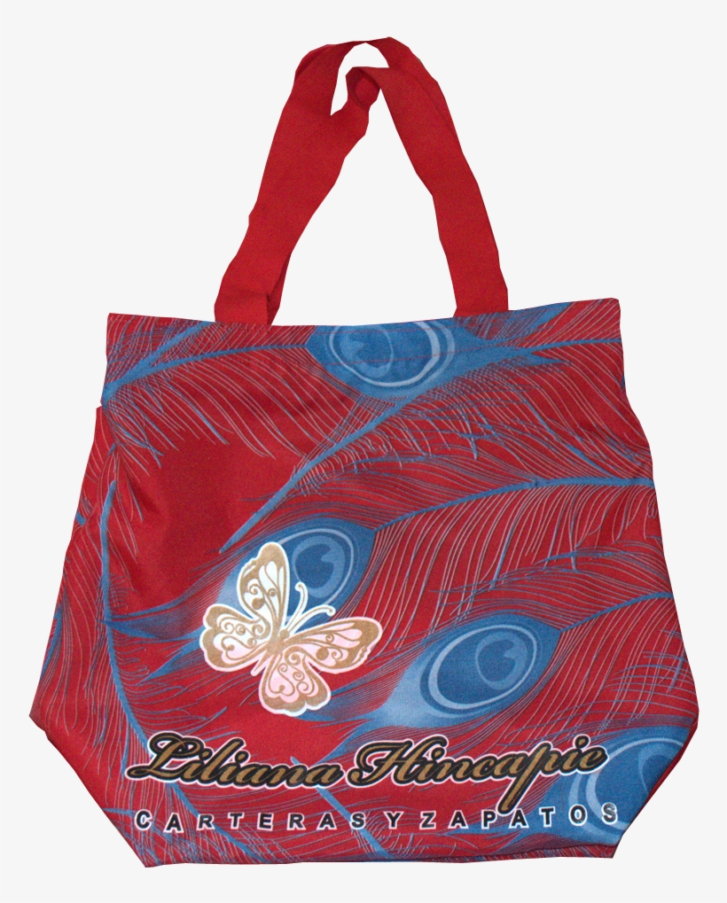 Bolsa Tela Plumas Rojas - Tote Bag, transparent png download