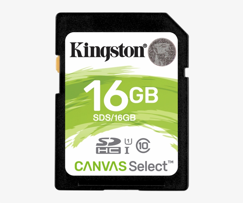 Memory Card Kingston Canvas Select Sdhc, 16gb, Uhs - Sd Kingston 16gb 80mb, transparent png download