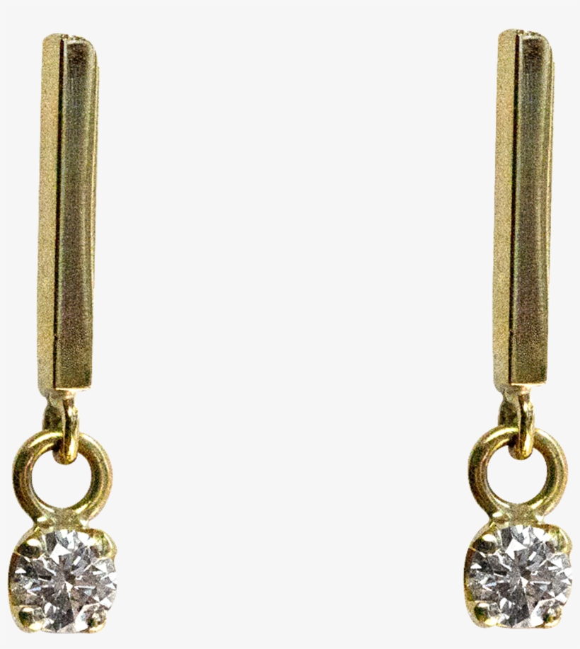 Diamond Gold Bar Drop Earrings Eliise Maar Jewellery - Eliise Maar Jewellery, transparent png download