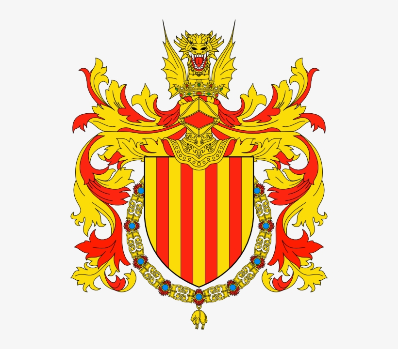De Oro, Cuatro Palos De Gules - Escudo Del Apellido Cervantes, transparent png download