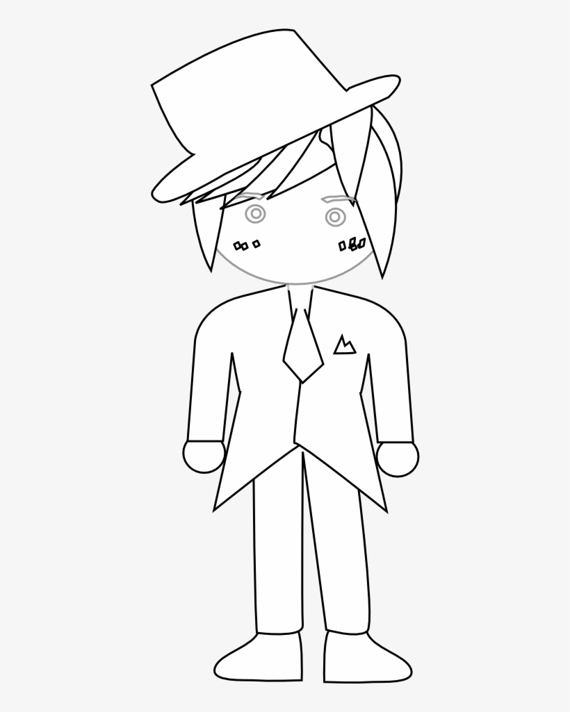 Anime Character Art 52 Black White Line Art 999px 84 - Illustration, transparent png download