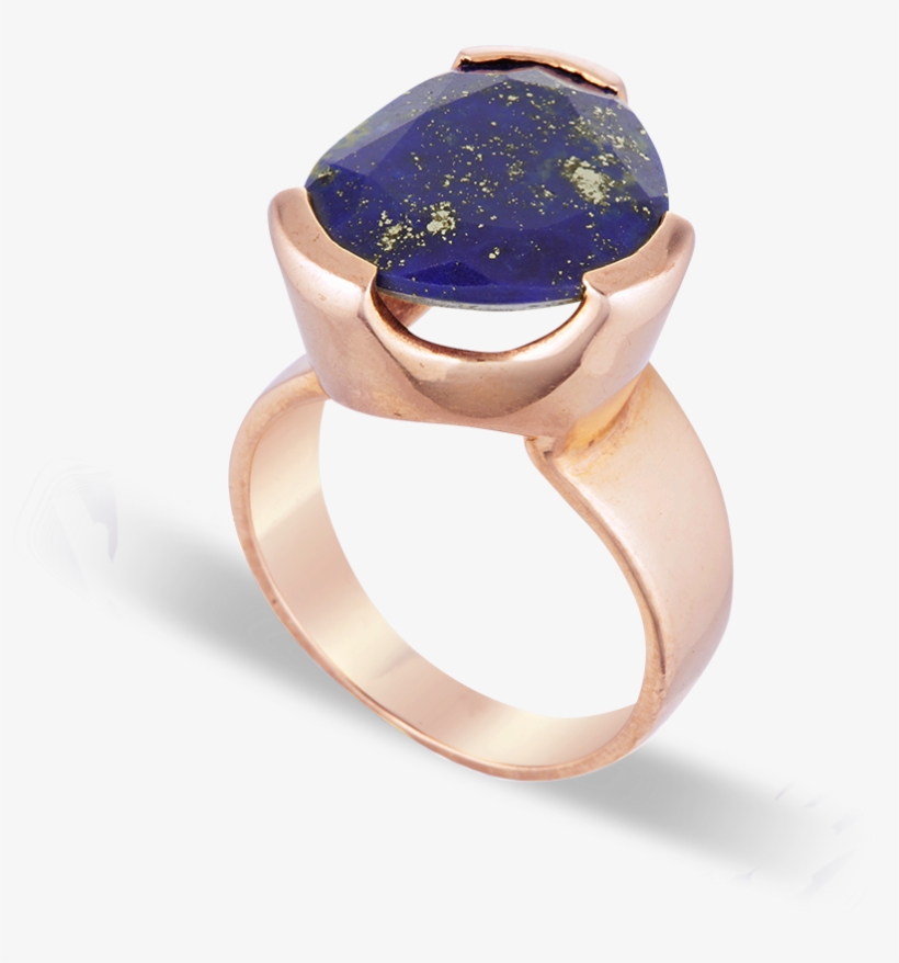 Lapis Lazuli Rose Gold Ring - Gemstone, transparent png download