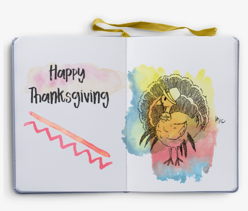 Thanksgiving Sketchbook Opened - Illustration, transparent png download