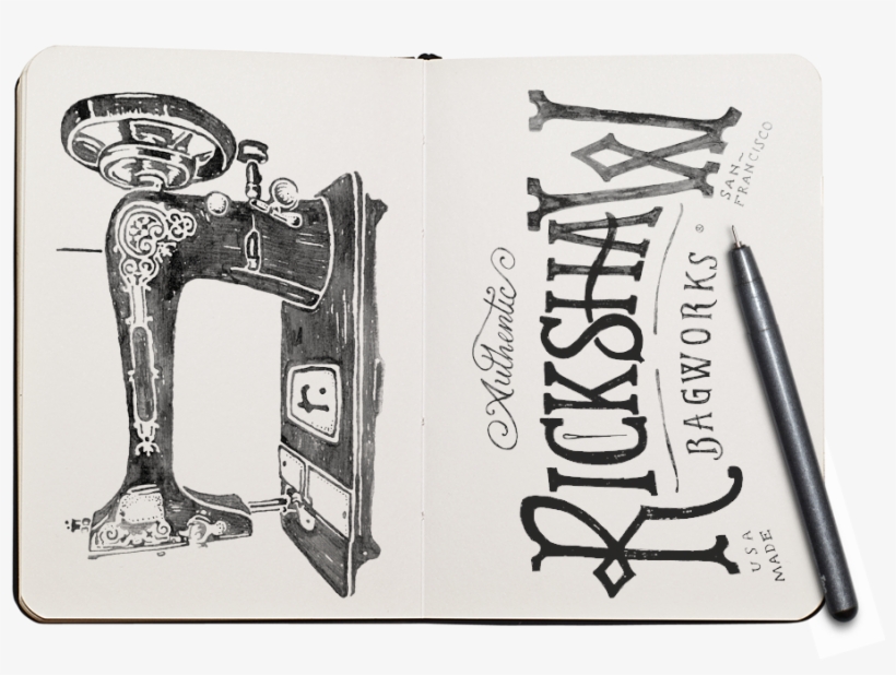 Rickshaw Sketchbook Mockup - Sketch, transparent png download