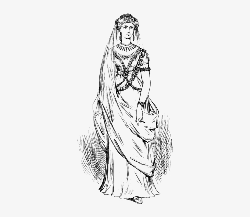 Here - Vintage Woman Illustration Png, transparent png download