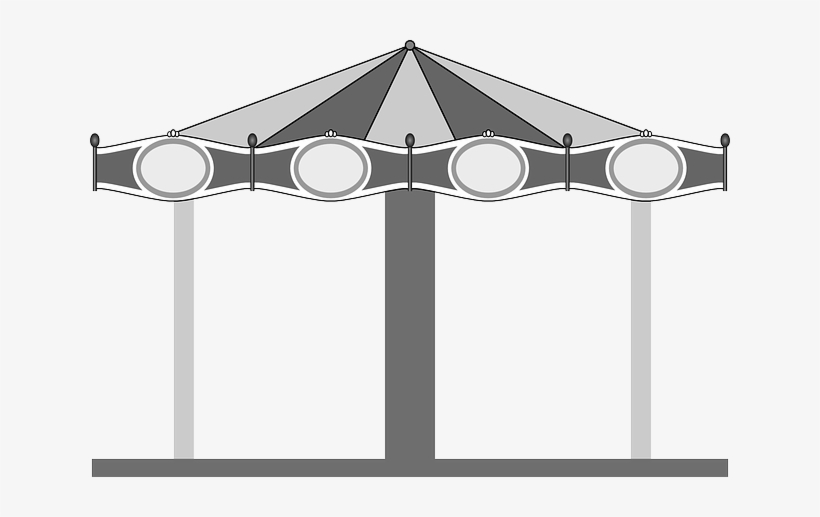 Gray, Circle, Empty, Turn, Horses, Attraction, Carousel - Carousel Tent Clipart, transparent png download