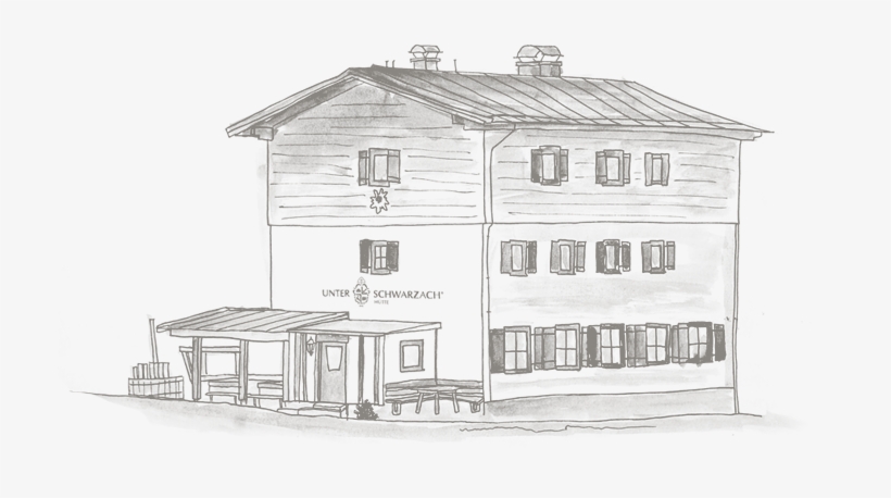 Skizze Selbstversorgerhütte In Saalbach Hinterglemm - Sketch, transparent png download