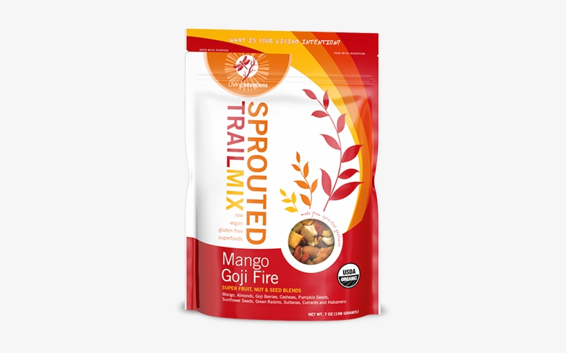 Living Intentions Sprouted Trail Mix Mango Goji Fire - Living Intentions Sprouted Trail Mix, Wild Berry -, transparent png download