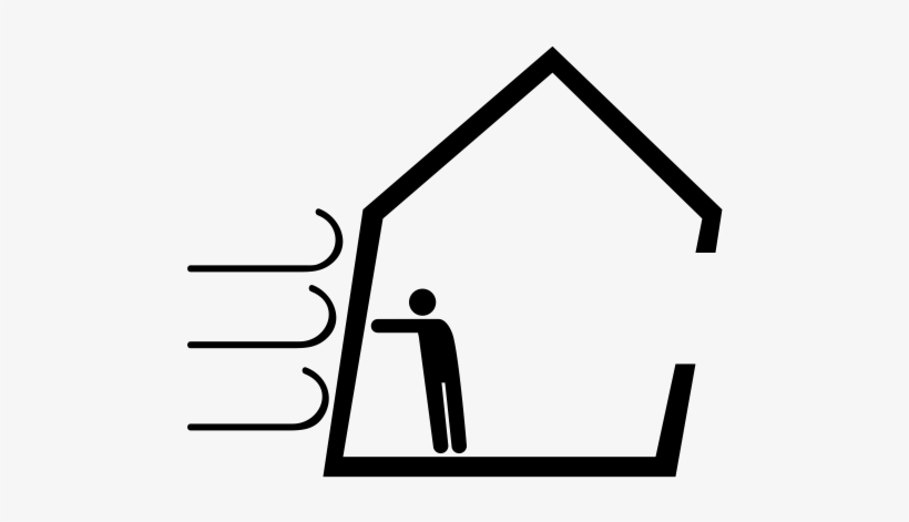 Wind Blowing House Rubber Stamp - Sign, transparent png download