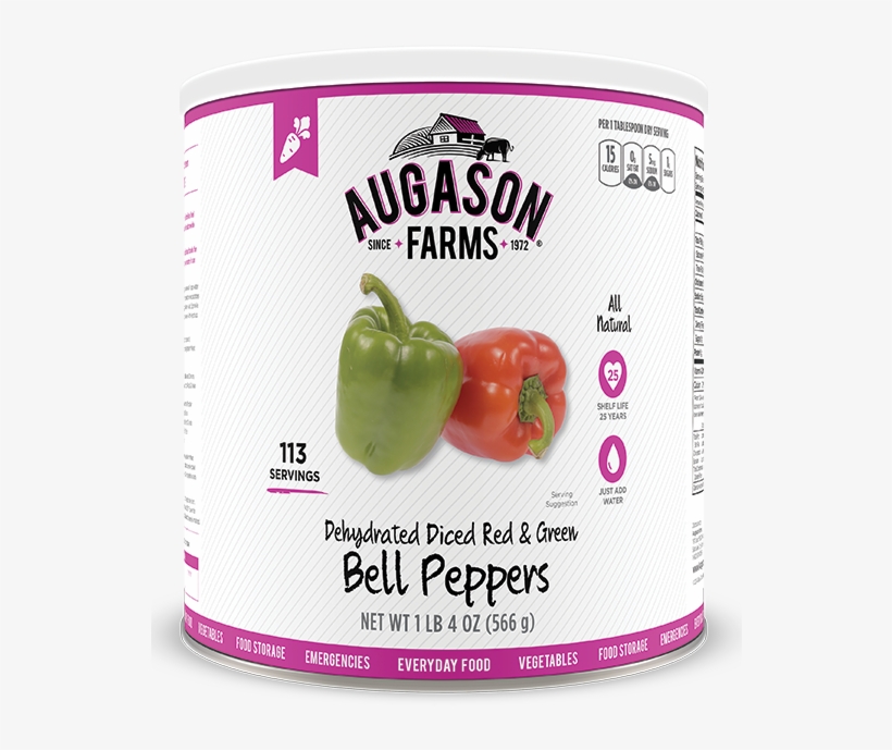 Augason Farms® Dehydrated Diced Red & Green Bell Peppers - Augason Farms Dehydrated Diced Red & Green Bell, transparent png download