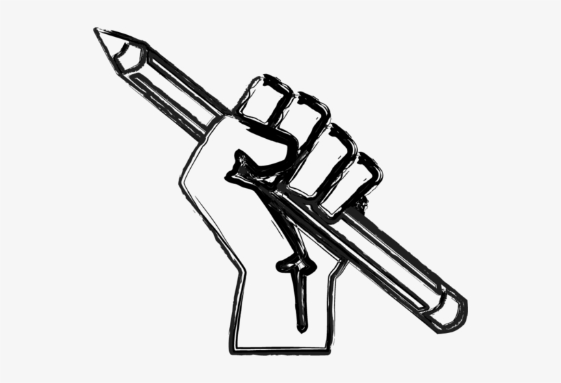 274 × 240 Pixels - Raised Fist With Pencil, transparent png download