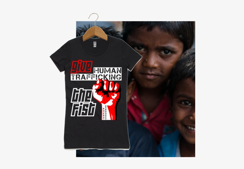 Girl's Give Human Trafficking The Fist Tees-black - Lights From The East: I Am Maluku, transparent png download