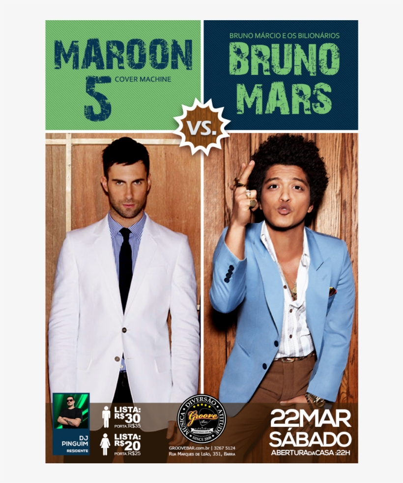 Live @ Festa Versus - Maroon 5 And Bruno Mars, transparent png download