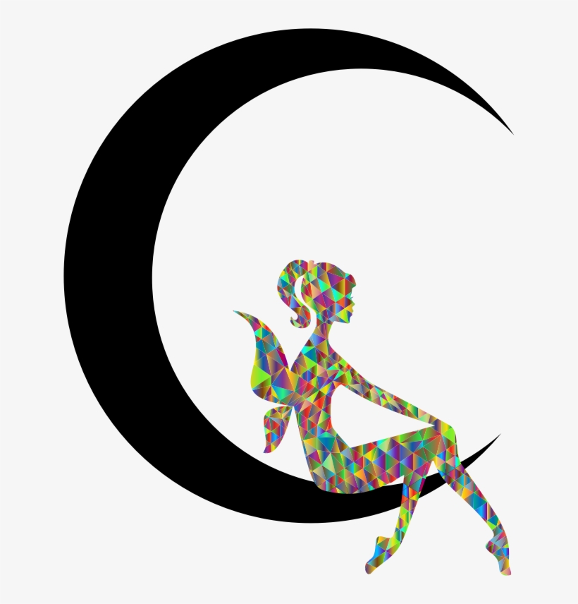 Medium Image - Clipart Woman In The Moon, transparent png download