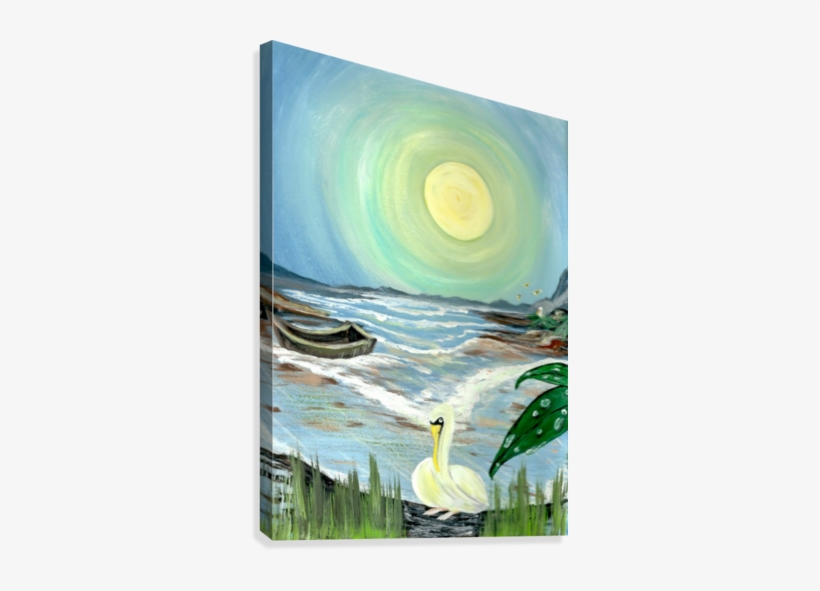 Pelican Rest Canvas Print - Painting, transparent png download