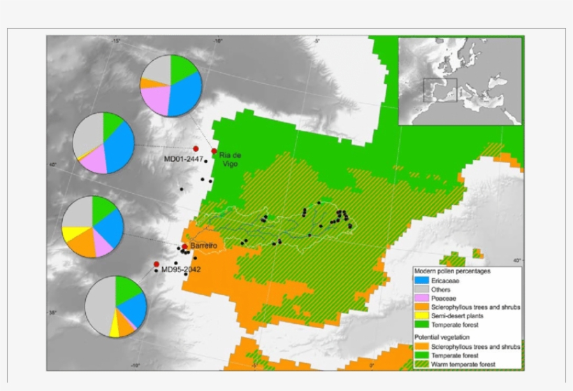 Map Of The Iberian Peninsula With The Main Types Of - Atlas, transparent png download
