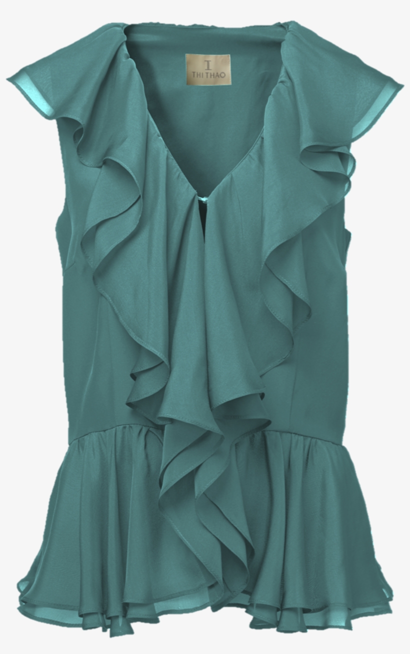 Thi Thao Ruffled Shirt Green - Marie Claire, transparent png download