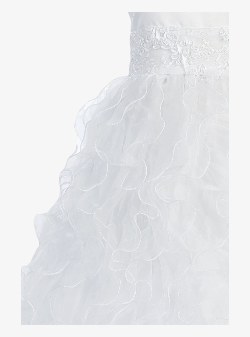 Organza Ruffles & White Satin First Holy Communion - Dress, transparent png download