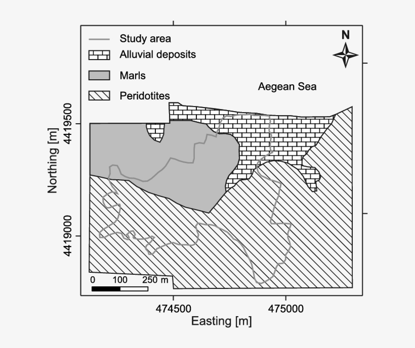 Geological Map Of The Study Area Near Paliouri, Greece - Paliouri, Chalkidiki, transparent png download