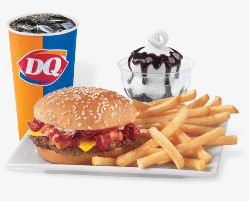 Bacon Cheeseburger $5 Buck Lunch - Dairy Queen Burger And Fries, transparent png download