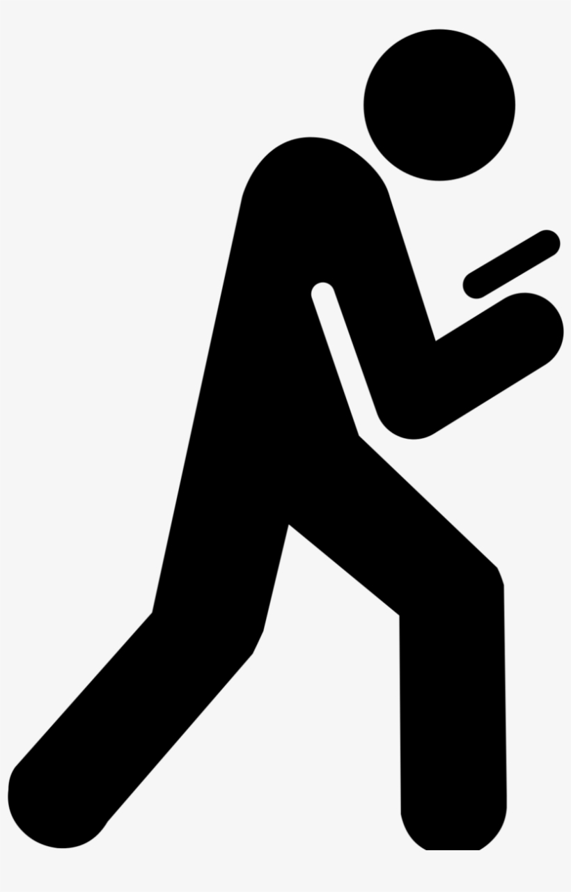 Black And White Library Huge Freebie - Texting And Walking Icon, transparent png download