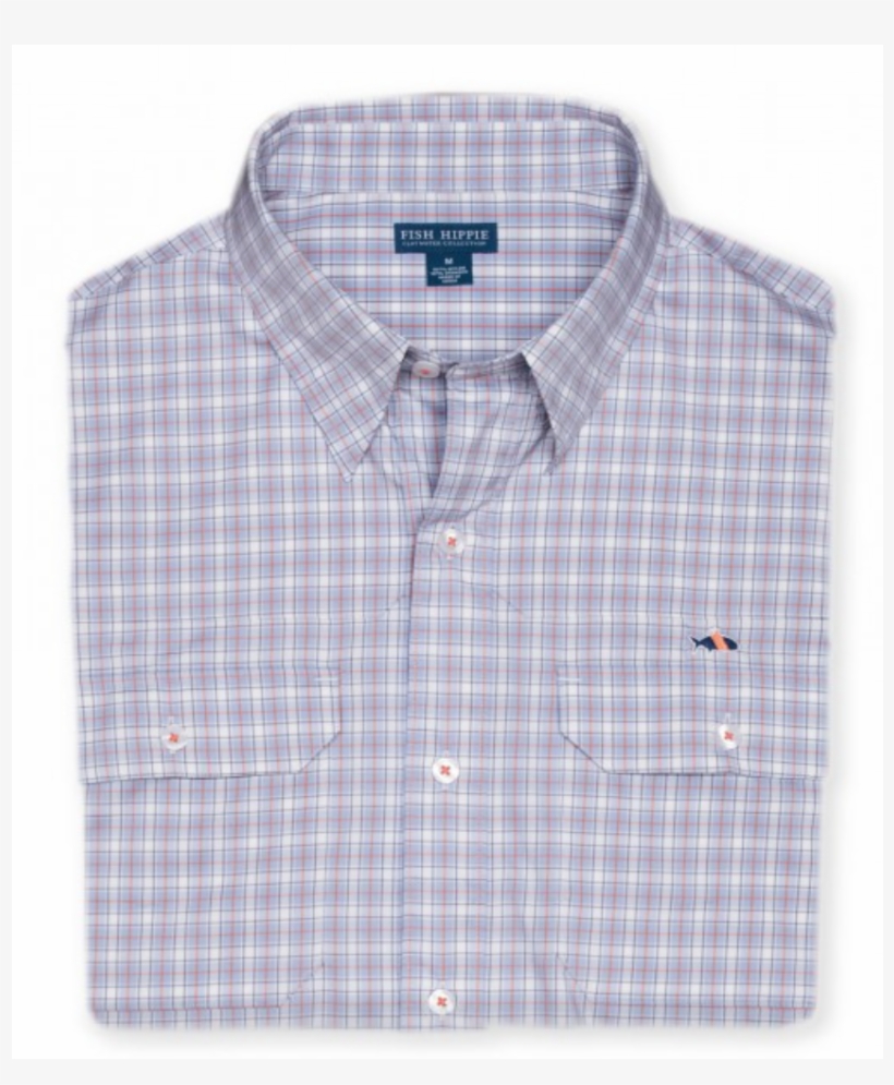 Fish Hippie Shuckerhut Plaid Button Down Harbor Red - Dress Shirt, transparent png download
