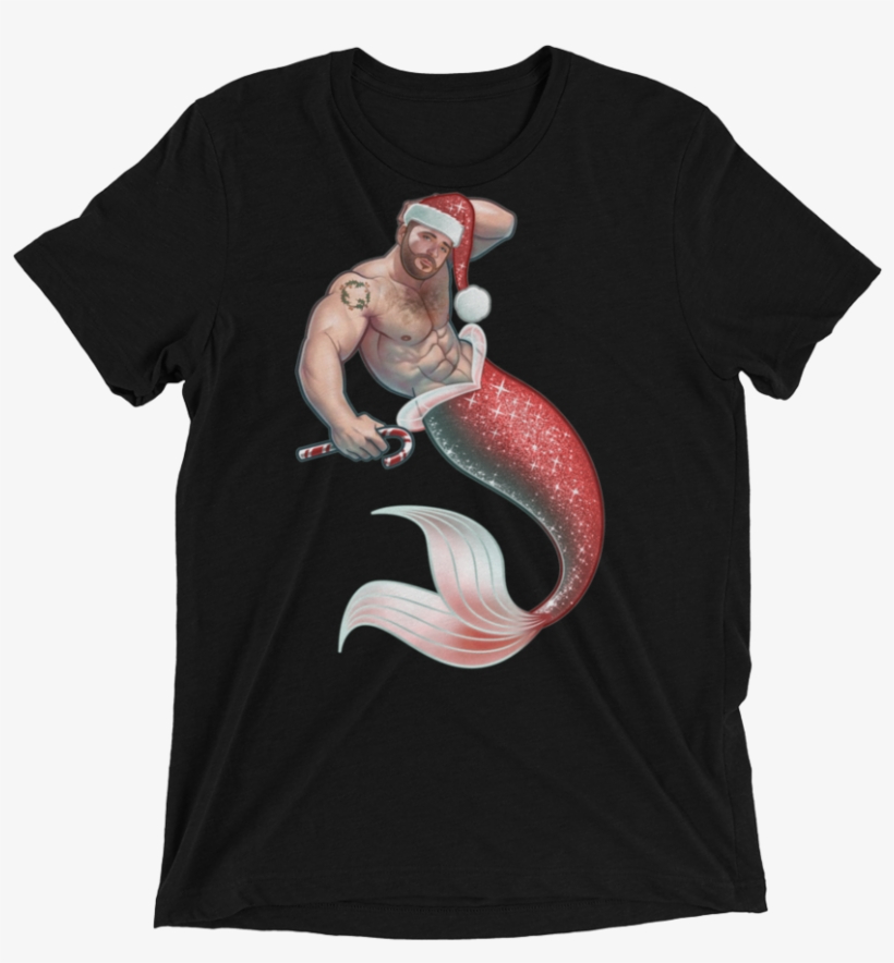 Merman Christmas Triblend T Shirt Swish Embassy - Gifts For Football Fans - Jj Watt - Texans - Nfl, transparent png download