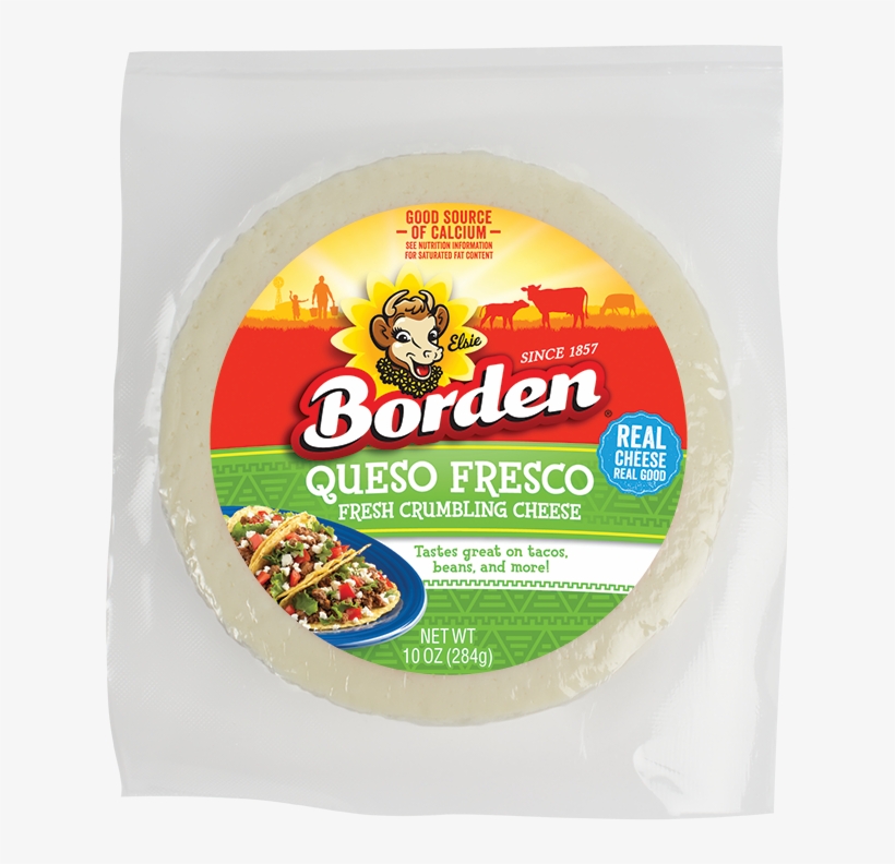 Queso Fresco Round Chunk - Borden Queso Fresco Fresh Crumbling Cheese 10 Oz. Pack, transparent png download