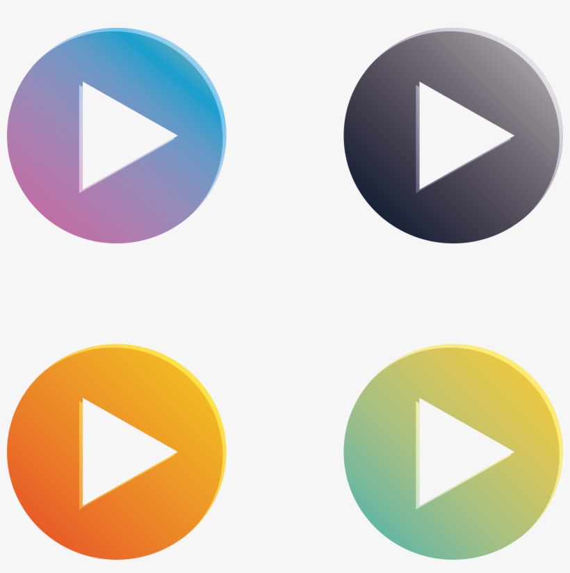 Play Gradient Button Color Round Icon - Icon, transparent png download