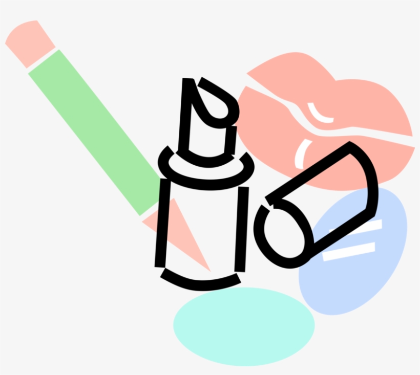 Vector Illustration Of Beauty And Cosmetics Lipstick, - Lips, transparent png download