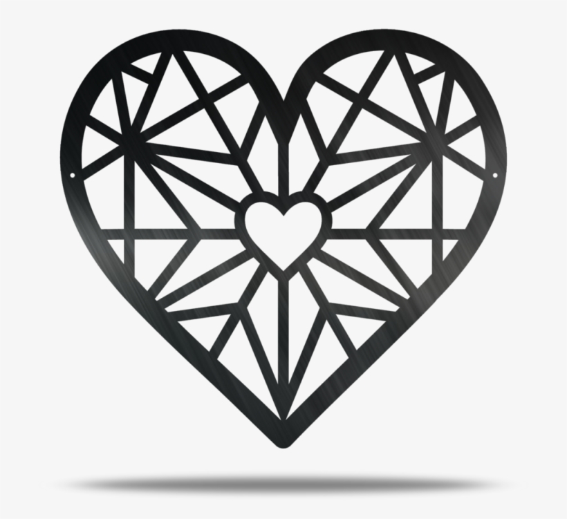 Geometric Heart Metal Wall Decor - Metal, transparent png download