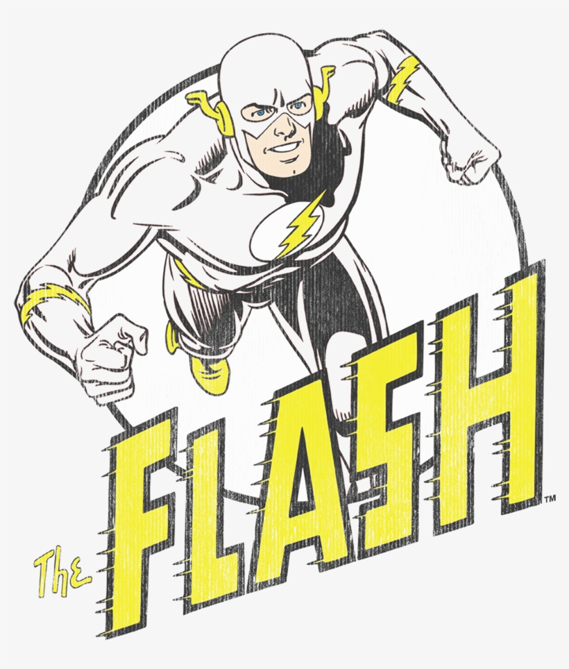 The Flash The Flash Men's Crewneck Sweatshirt - Dc/run Flash Run - Adult Ringer - White/red - Sm, Men's,, transparent png download