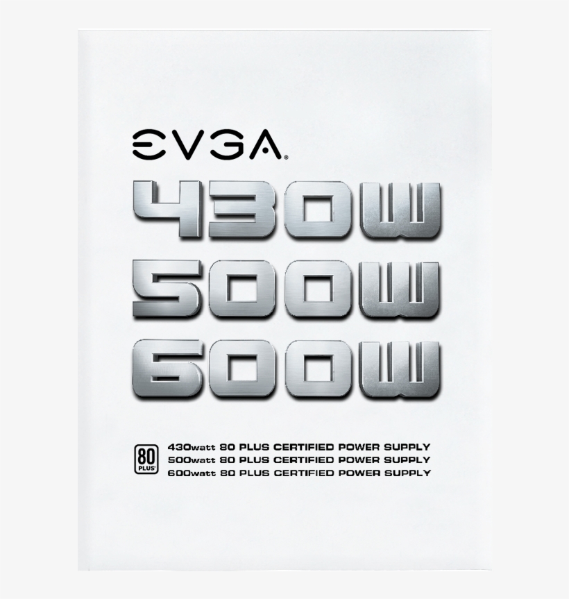 Evga 600 W1, 80 White 600w, 3 Year Warranty, Power - Evga 600w 80 Plus Certified 100-w1-0600-k1 Power Supply,, transparent png download