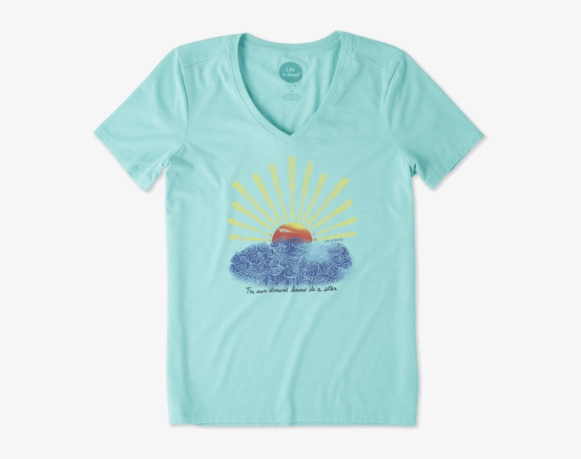 Women's Sun Star Cool Vee - Life Is Good, transparent png download